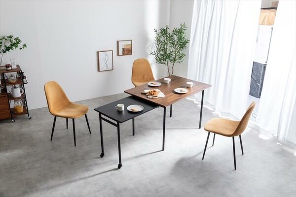 幅110~194cm Libre 伸縮スライド式ダイニングテーブル長方形 / 家具  