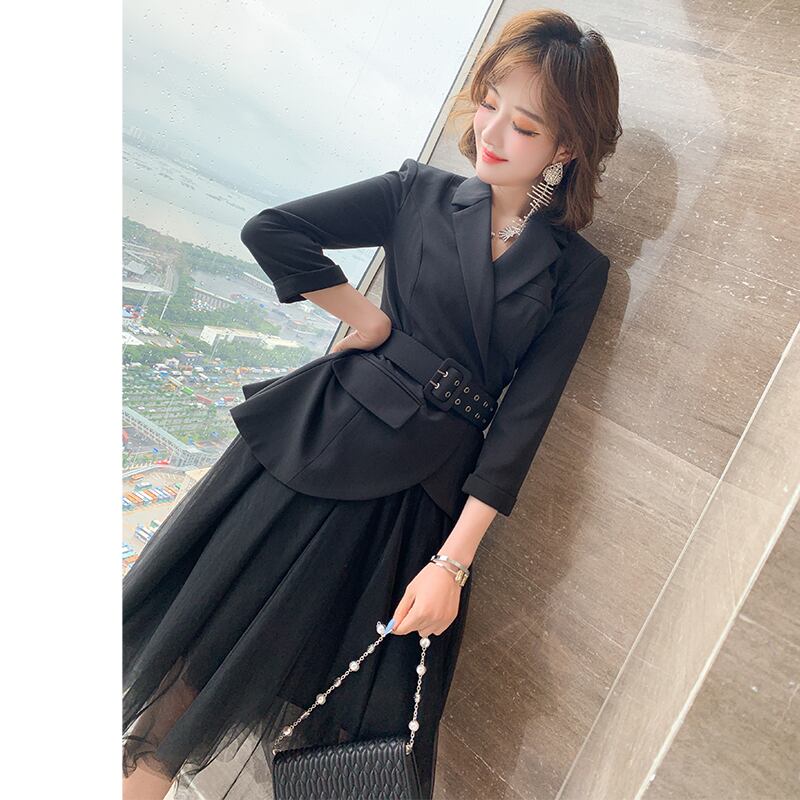 ダブルブレストベルト ウェストメッシュスカート オータム 秋物 ハーネス MIUCO47100300967