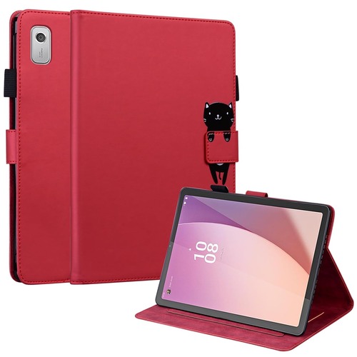 TEDTIKJT Lenovo Tab M9 ケース Lenovo Tab B9 ケース 手帳型【全5色】 レノボ Tab M9 カバー 2022 2023 ケース スムーズなPU レザー 財布型 TB-310FU ケース 耐衝撃 内蔵マグネット スタンド 漫画の人形 Lenovo Tab M9/ Lenovo Tab B9 9.0インチ 対応(赤)