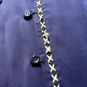 vintage 1950’s navy rayon gabardine shirt