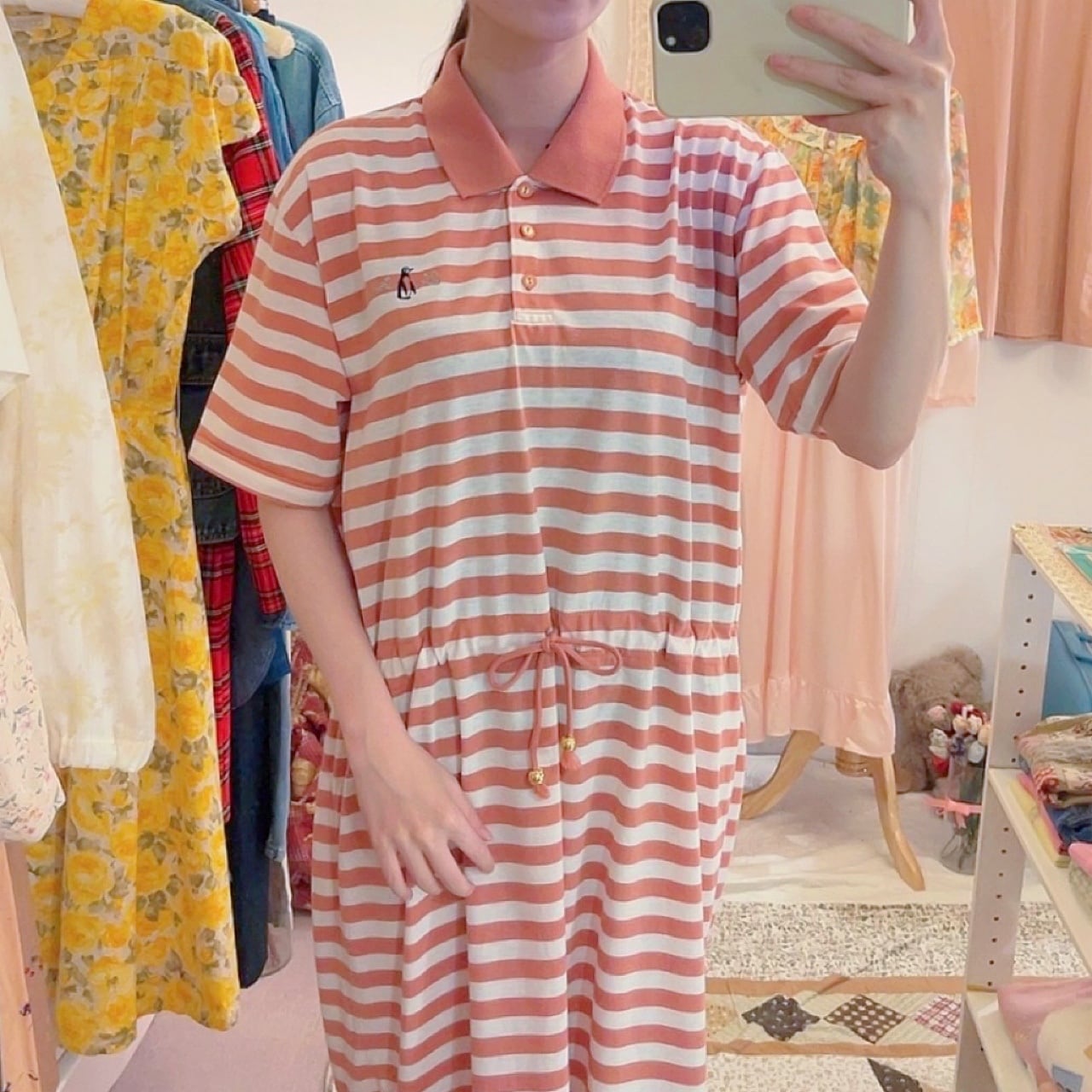 penguin stripe polo one-piece