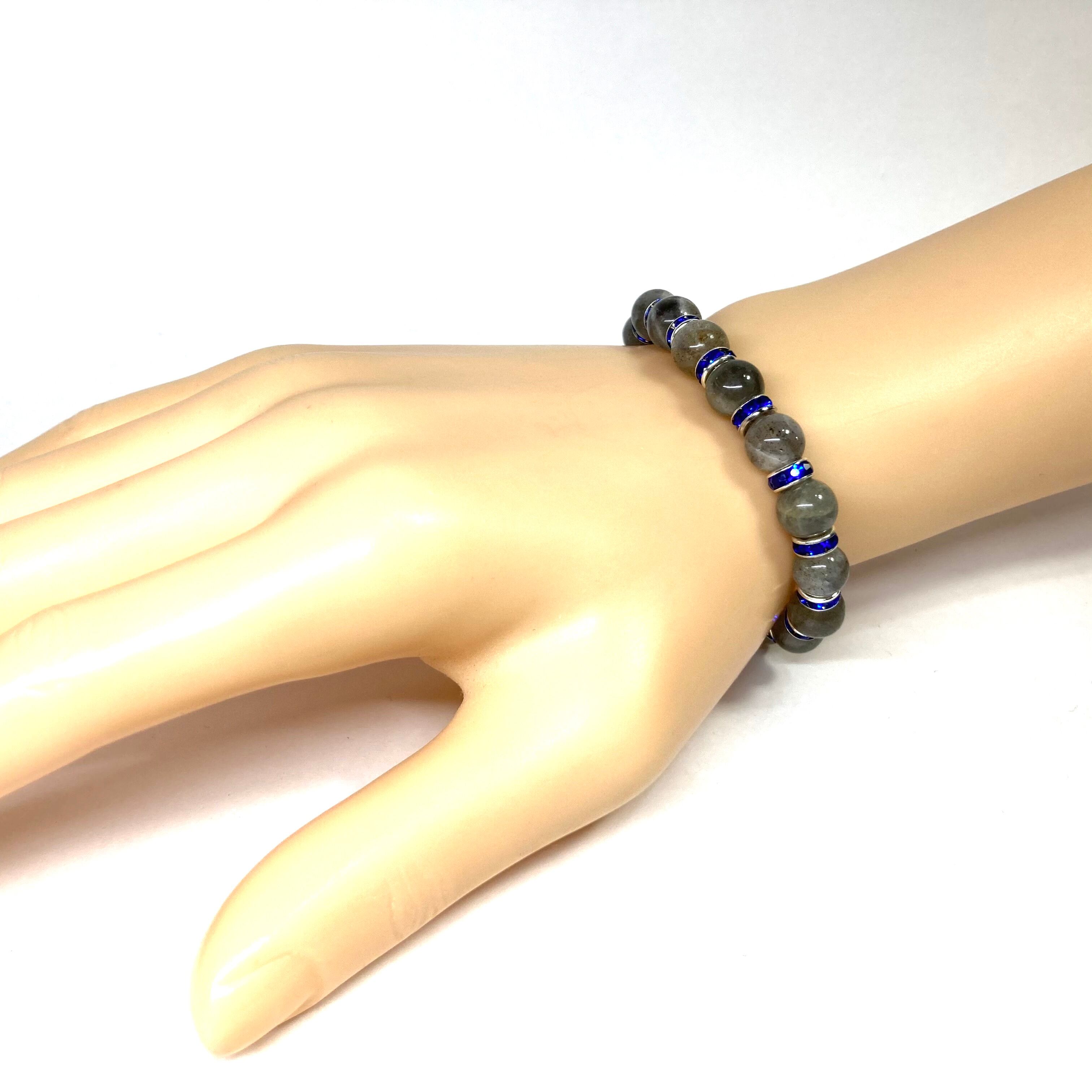 ルチルクオーツ ラブラドライト パワーストーンブレスレット 内径約