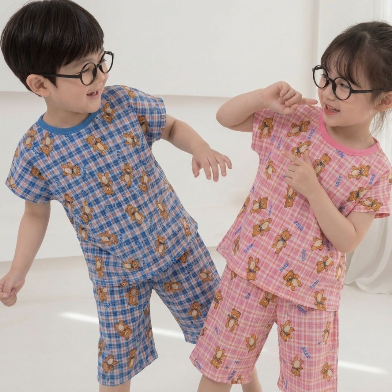 [Orangemom] Bear check pleat pants / [오렌지맘] 곰체크주름바지