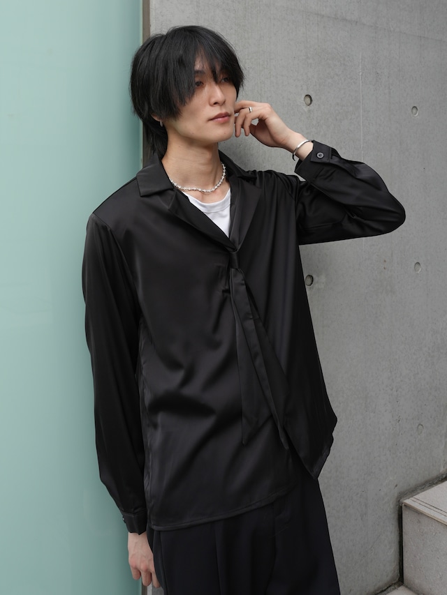 【ALUDE SELECT】no collar nekutai shirt