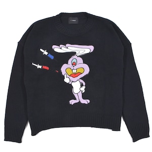 【ZAC VARGAS】monster knit 'JUNKIE BUNNY'-PINK(4色展開)