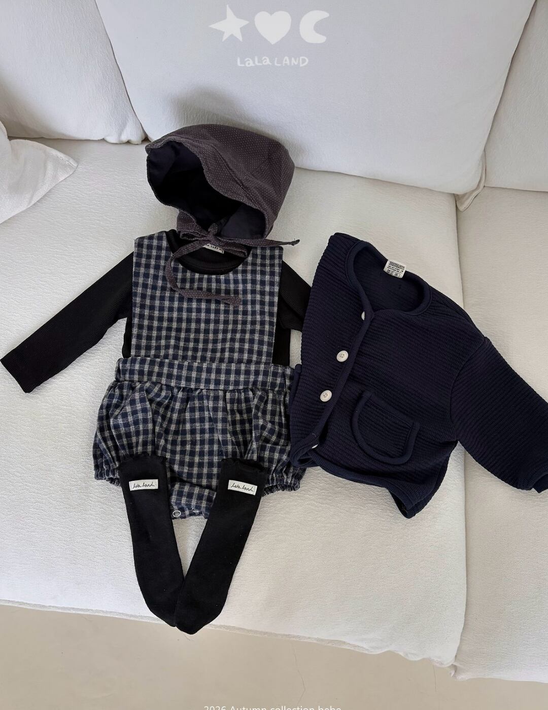 送料無料【予約】/ babyチェックロンパース /lalaland