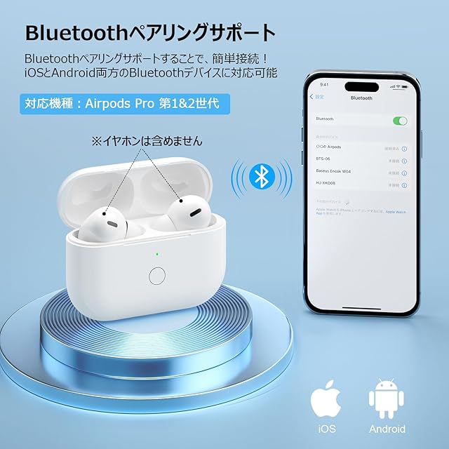 Mounno USB-C充電ケース、Airpods Proとの互換性あり、タイプC Airpods