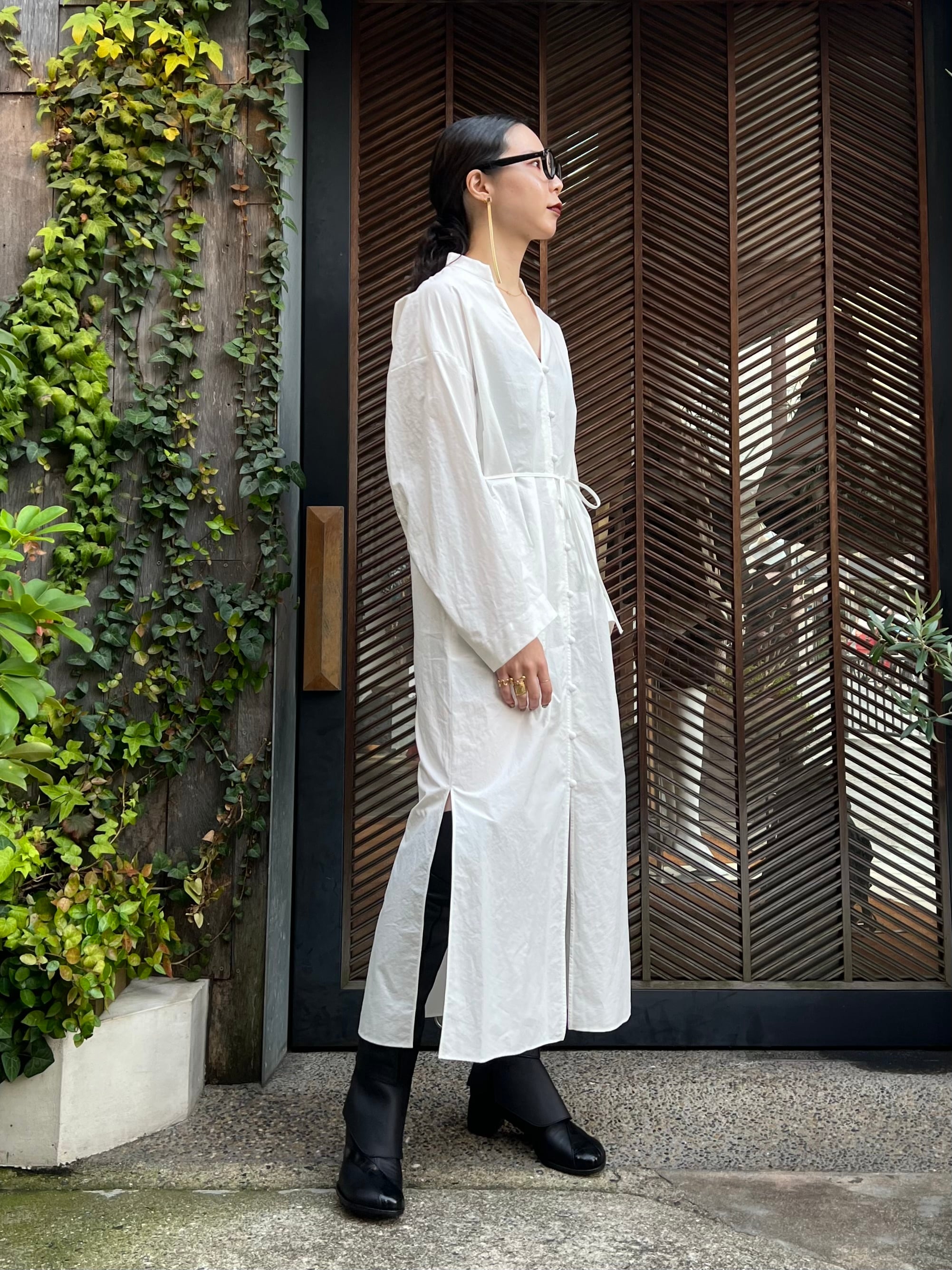 23AW】Mame Kurogouchi マメクロゴウチ / NIDOM COTTON SHIRT DRESS