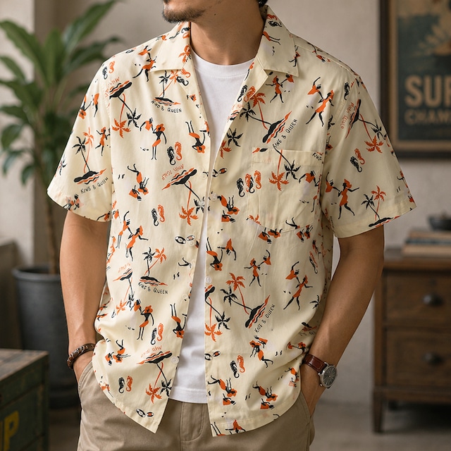 American Retro Open Collar Aloha Shirt 00569