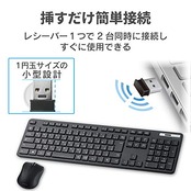 エレコム ワイヤレスキーボード マウスセット メンブレン 薄型 フルキーボード ブラック TK-FDM110MBK