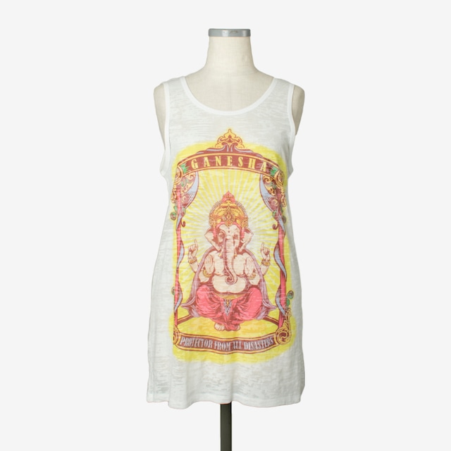 プリントヘザータンク　ガネシャ１　Print heather Ganesha1