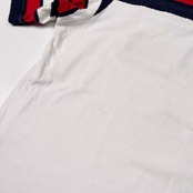 PAGERO パジェロ ポケット付き デザイン 半袖Tシャツ カットソー サイズ LL /ホワイト×ネイビー×レッド/メンズ