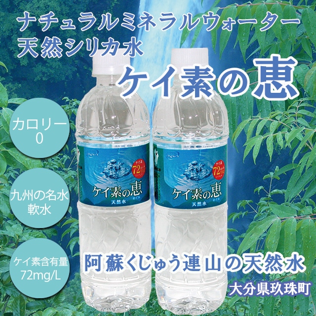 ナチュラルミネラルウォーター　シリカ水　ケイ素の恵　５２５ｍｌ×２４本　2ケース　送料別・税込