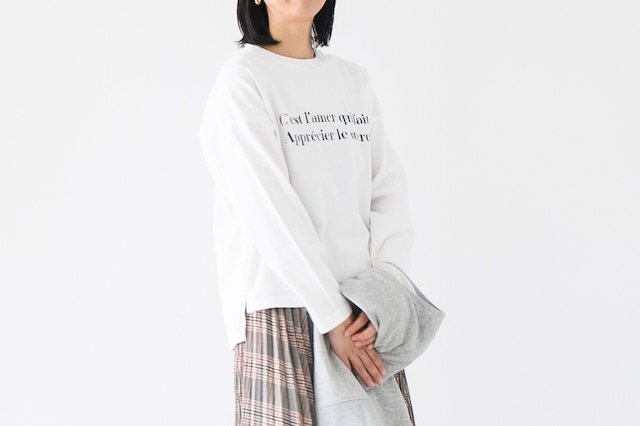 SOFT COTTON JERSEY - SIDE SLIT TEE : ソフトコットン天竺 - C'estプリントロンTEE