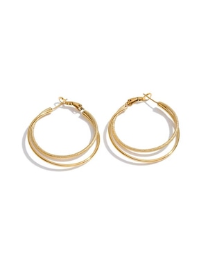 Double hoop pierce -Gold -【アレルギー対応】