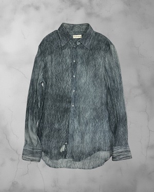 EMPORIO ARMANI Silk 100% Sheer Crinkle Shirt Produced by C.I.T.