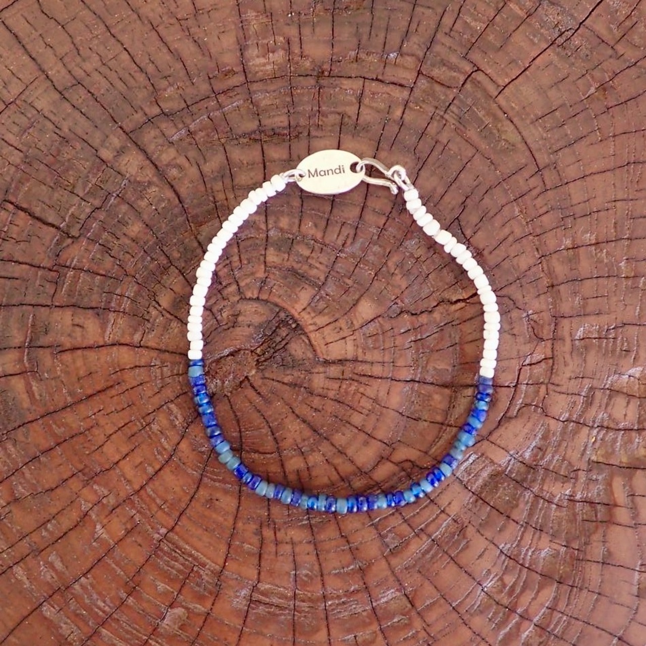 Mandi/マンディ 2Tone Bracelet(SM Beads)(White×Navy)