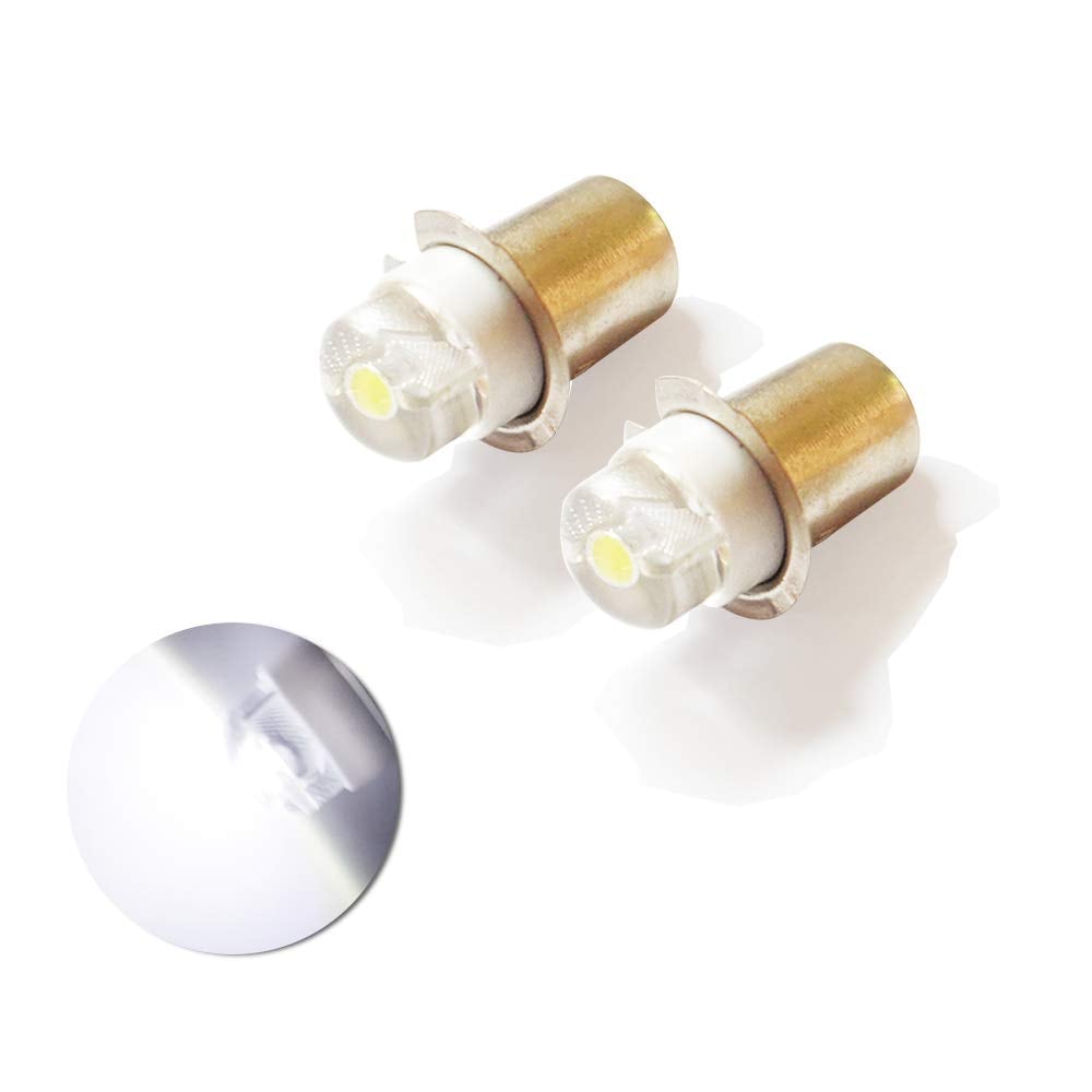 2 個 P13.5S LED 電球 2 個入り 5V-24V 対応 (6V/9V/12V/16V/18V/19.2V/24V) 0.5W 懐中電灯用 交換球 ライト交換用
