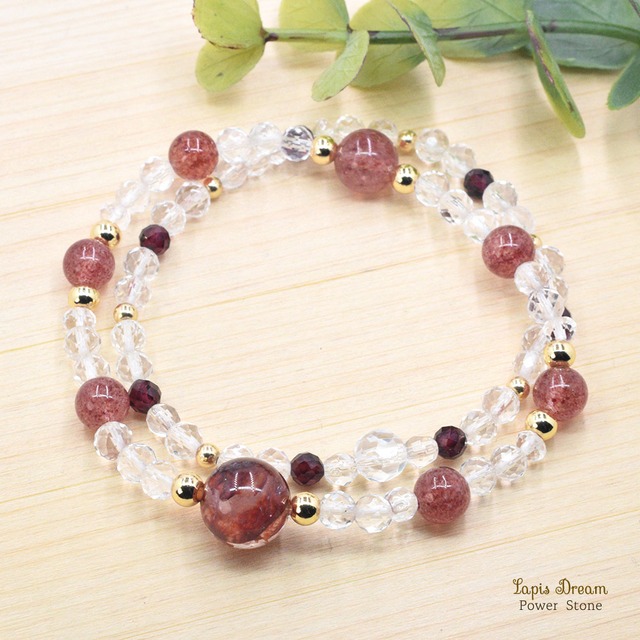 生きる喜びを与えるお守り | オーロラクォーツとピンクエピドートのパワーストーン ブレスレット