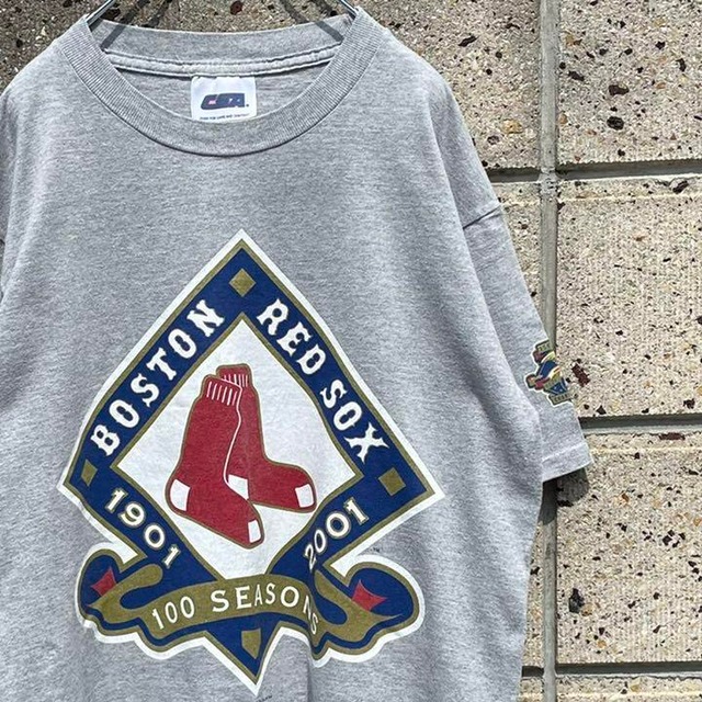 【Lサイズ】00s BOSTON RED SOX 100SEASONS 古着 Tシャツ　チーム創設100周年記念Tシャツ