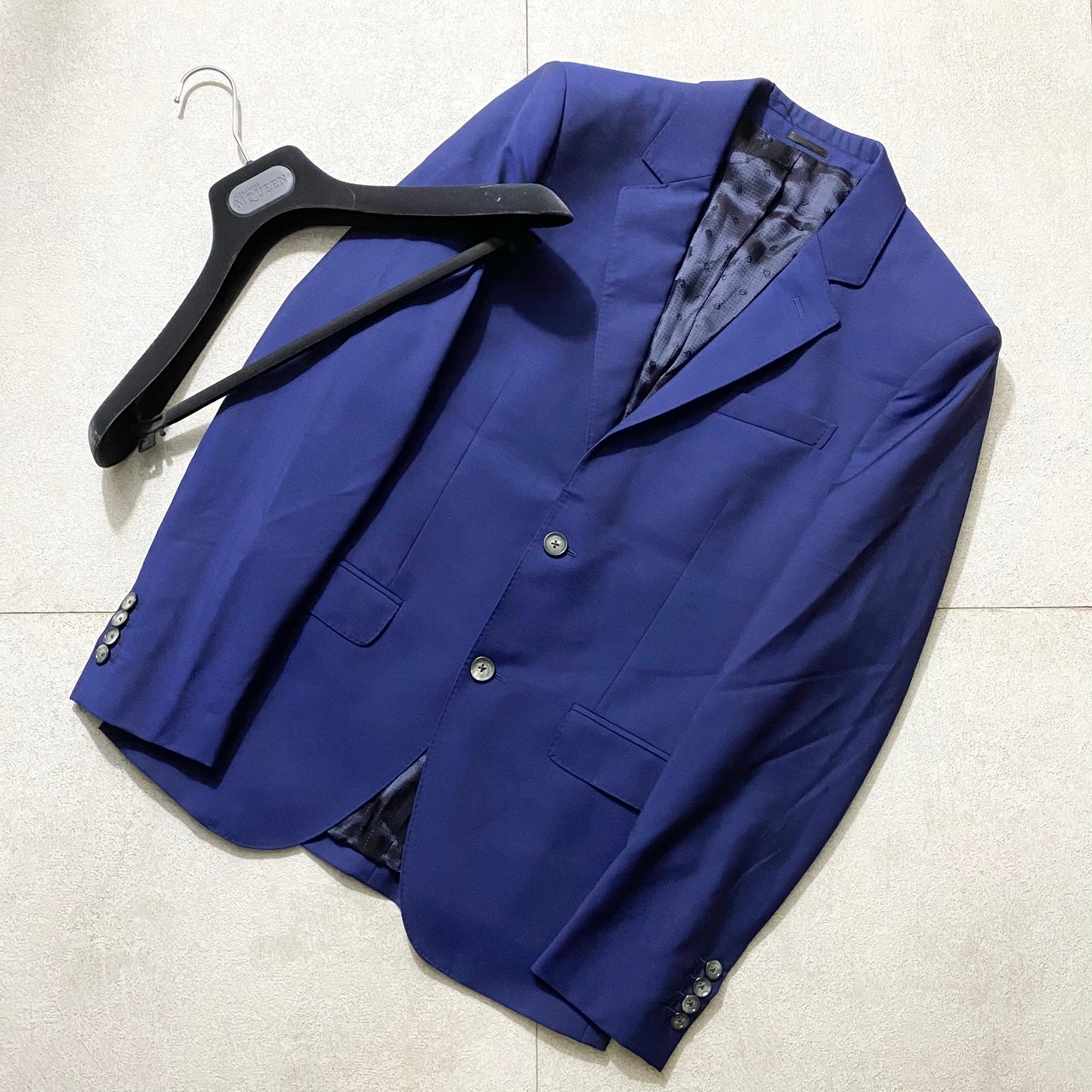 ALEXANDER MCQUEEN luster blue color tailored jacket | NOIR ONLINE