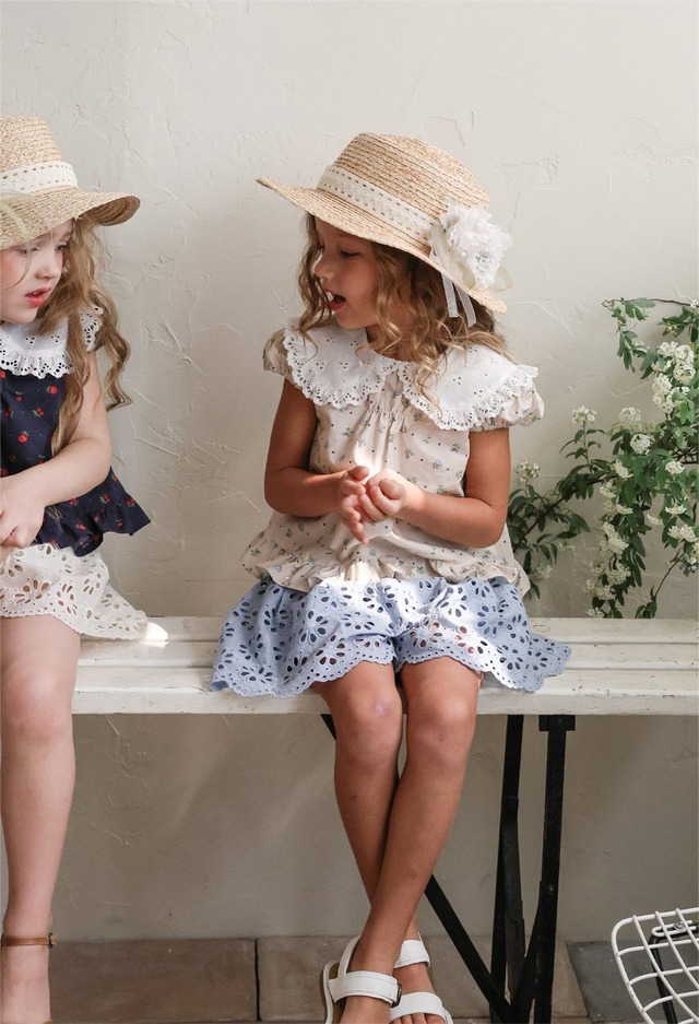 ※お洋服と同梱限定※【5/9〆予約】<flo>  Mitchell flower straw Hat