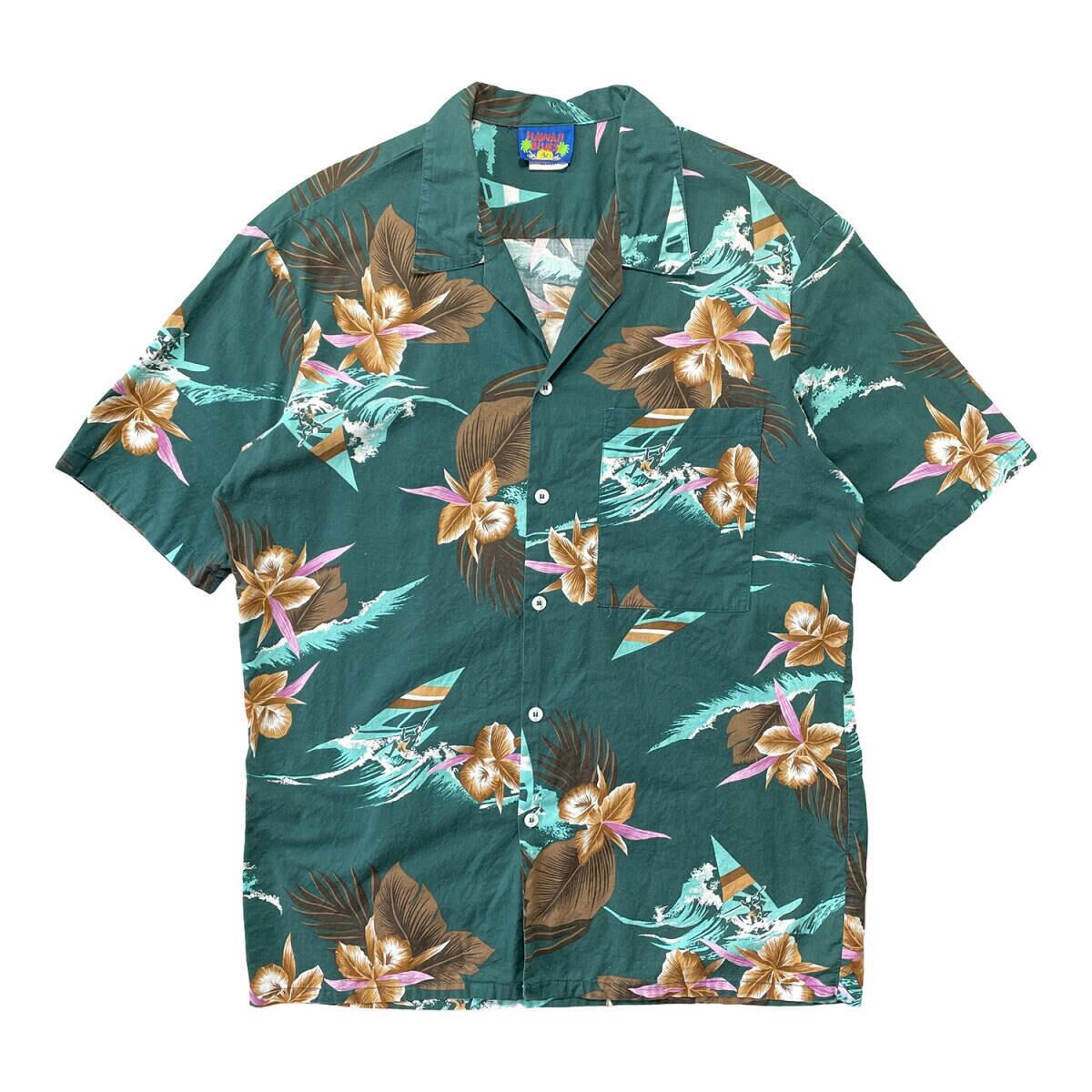 60s ハワイ製 コットンアロハシャツ ループカラー XLサイズ vintage 古着 USA製 90S HAWAII BLUES ハワイブルース コットン 開襟 アロハ