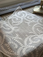 フランスVintage チュールレースドイリー エクリュ 敷物 インテリア 37cm×29cm インテリア小物 ハンドメイド素材