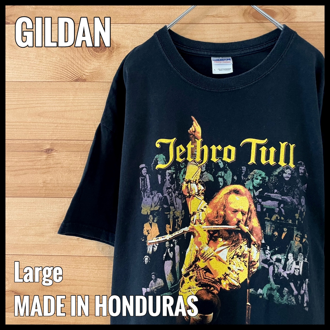 【GILDAN】ジェスロタル 2011年 ツアーTシャツ バンドTシャツ イラスト バックプリント ロックt Jethro Tull US古着 アメリカ古着