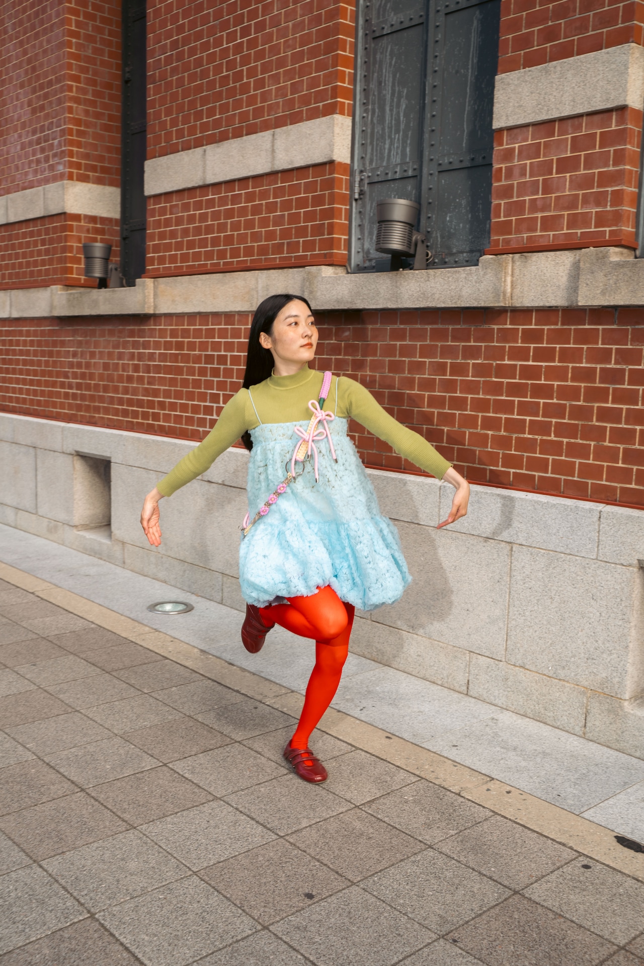 2way big ribbon flower strap Sugar Pink