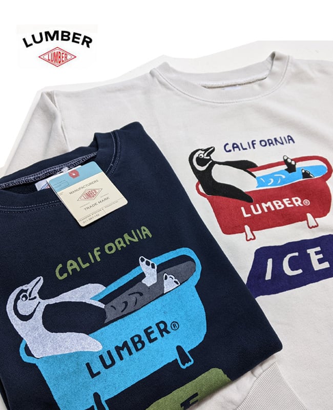 LUMBER ランバー トレーナー 2021秋 ペンギ 長袖スウェット lumber メンズ 2collar bathing 裏パイル 213357  k2select2020