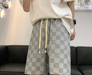 【韓国ファッション】チェックボードショーツ ストレートカジュアルサマーパンツ