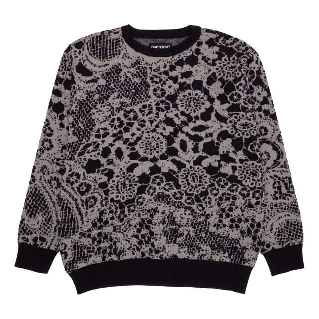 GX1000 / JACQUARD KNIT SWEATER / LACED GREY
