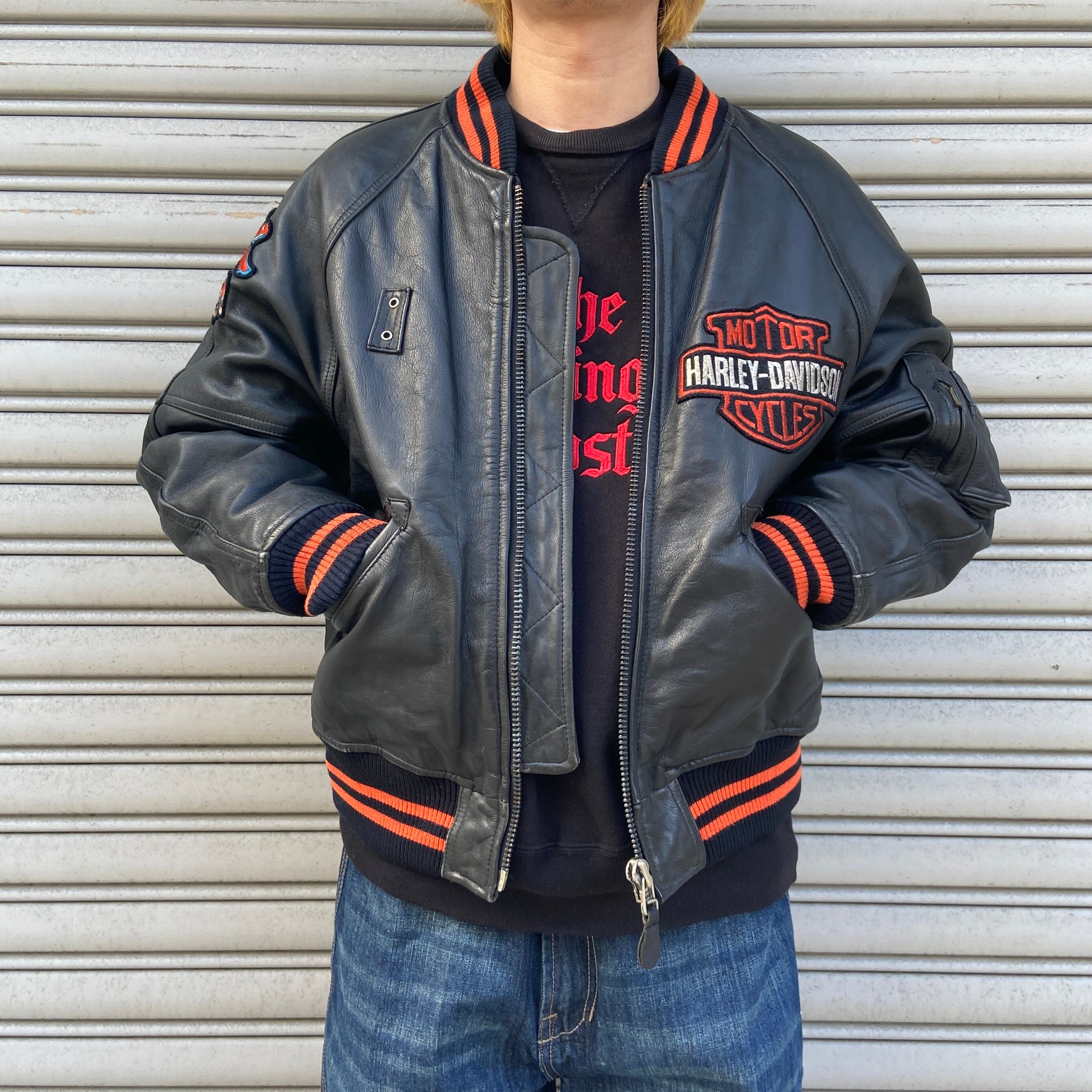 送料無料』Harley-Davidson 80s USA製 本革 レザージャケット 38R