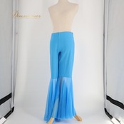 【ベリーダンス用衣装 まとめ売り】全3点セット レッスン着 ズボン フレアパンツ パンツ 黒 水色 ベージュ レース 花柄 フリル