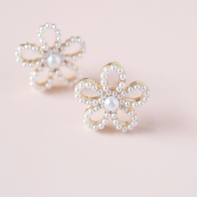 pearl flower ピアス E05-b0992