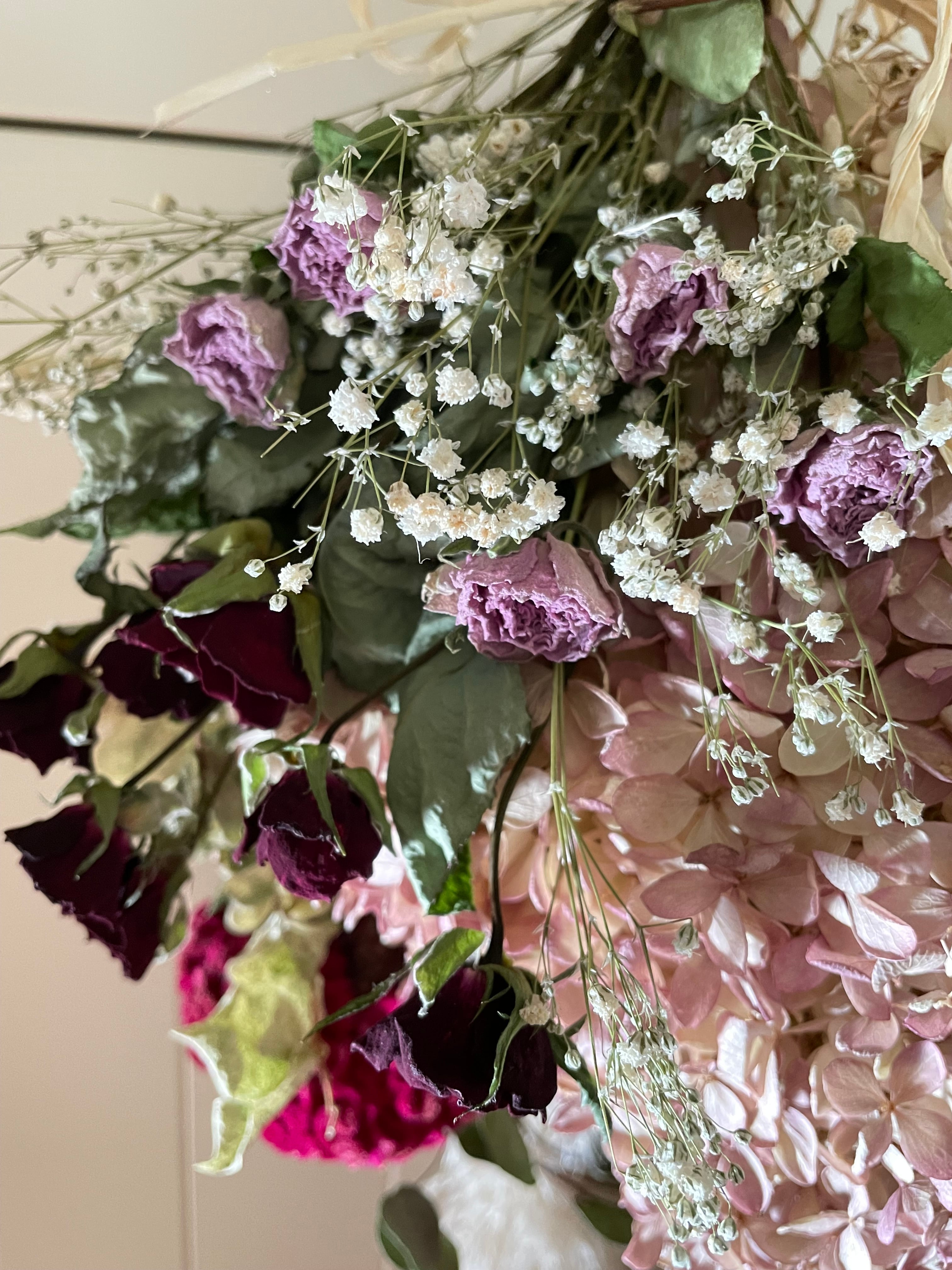 ケイトウとアジサイのスワッグ | Olive's Garden