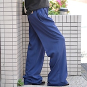 wide silhouette 2tuck slacks navy