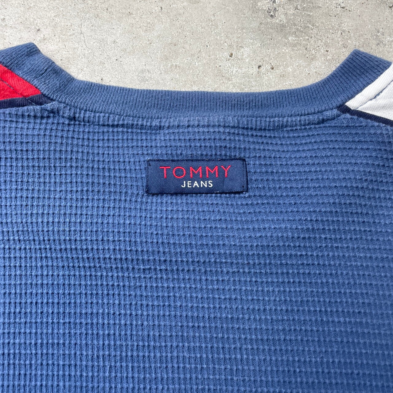 TOMMY JEANS トミージーンズ サーマル ワッフル ロングTシャツ ロンT 