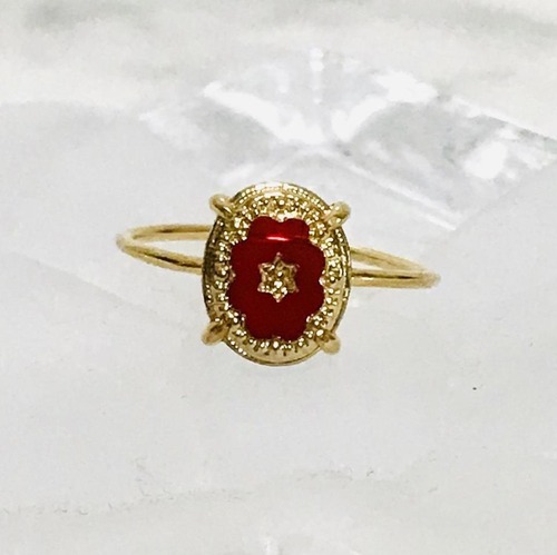 vintage golden sun ring (red) #7 SWAY