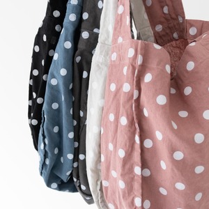 プリット prit 11/1リネンコットンキャンバスドットプリントラウンド2wayトート(P02300)全5色【ネコポス可】