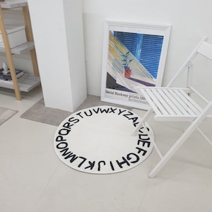 alphabet circle rug / アルファベット サークル ラグ ラウンド カーペット マット 円形 韓国 北欧 インテリア 雑貨