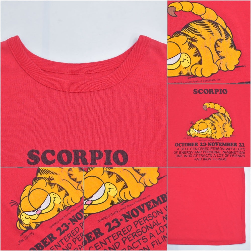 80~90s Garfield ガーフィールド さそり座 星座デザイン 80~90s Garfield ガーフィールド さそり座 星座デザイン