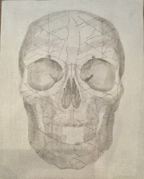 SKULL 02 art illustration 美術　絵画