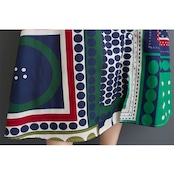 幾何柄 配色 シャツワンピース 30175