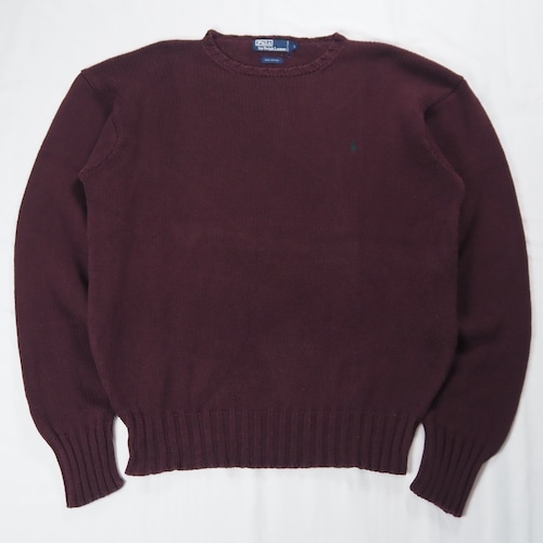 90's Ralph Lauren コットンニット ワインレッド Lサイズ