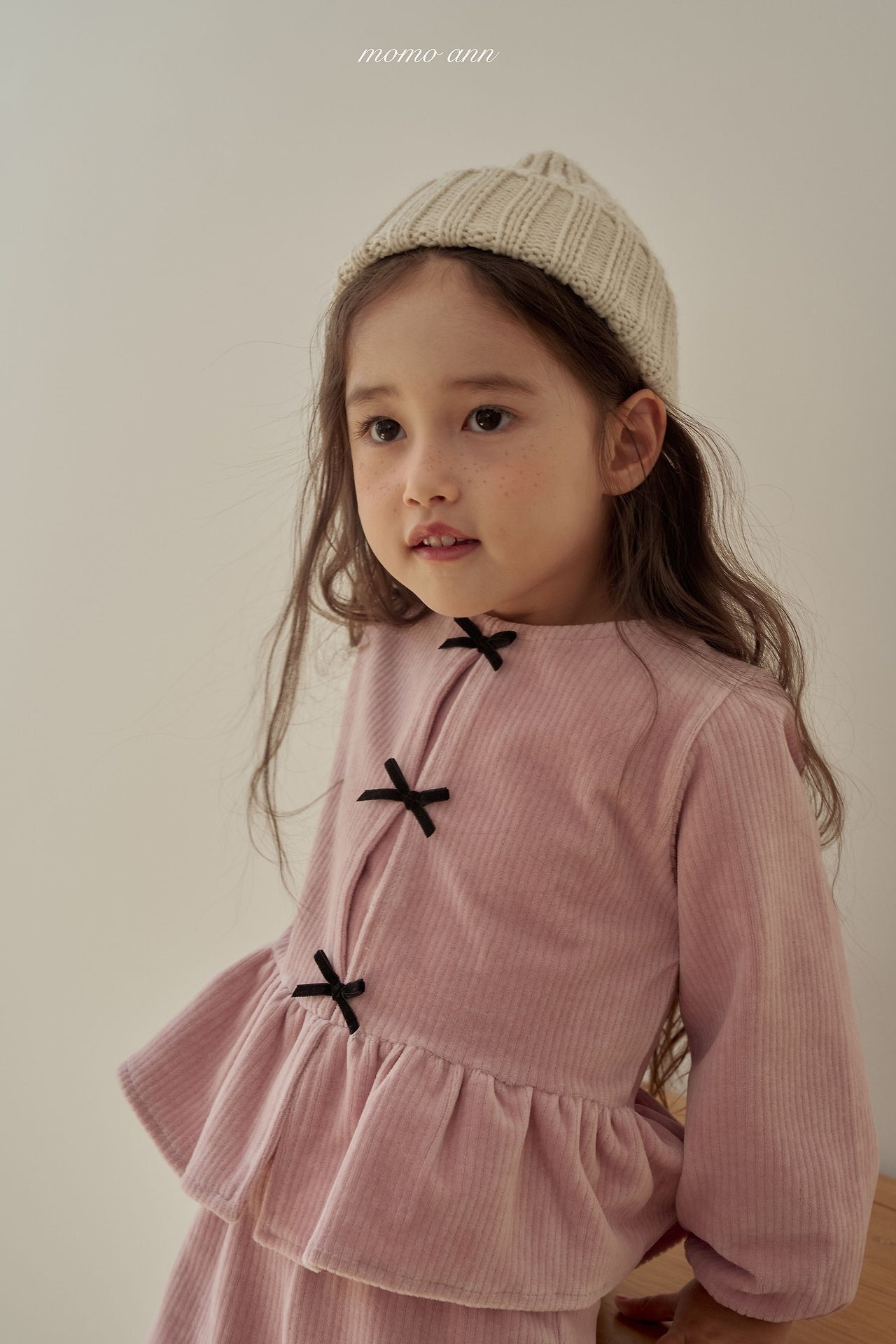 韓国子供服 / 26winter / momoann / リボンセットアップ / キッズ / 冬服 *5~15*
