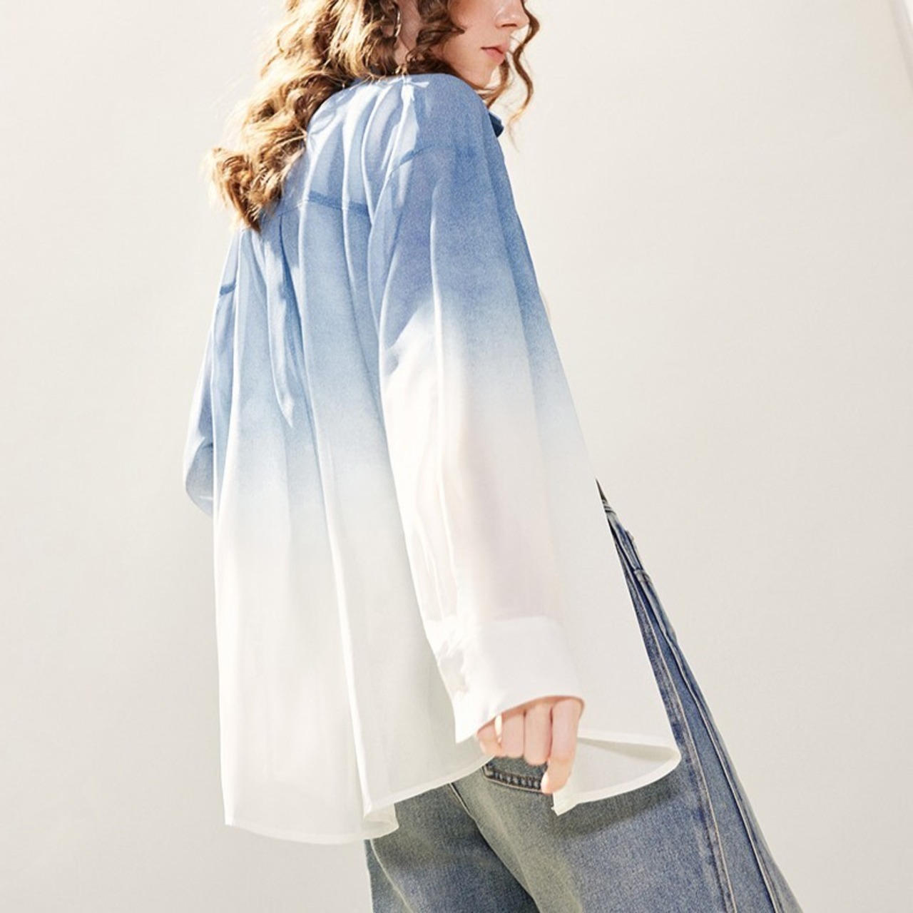 Watercolor Gradient Sheer Shirt / ウォーターカラー グラデーション シアー シャツ