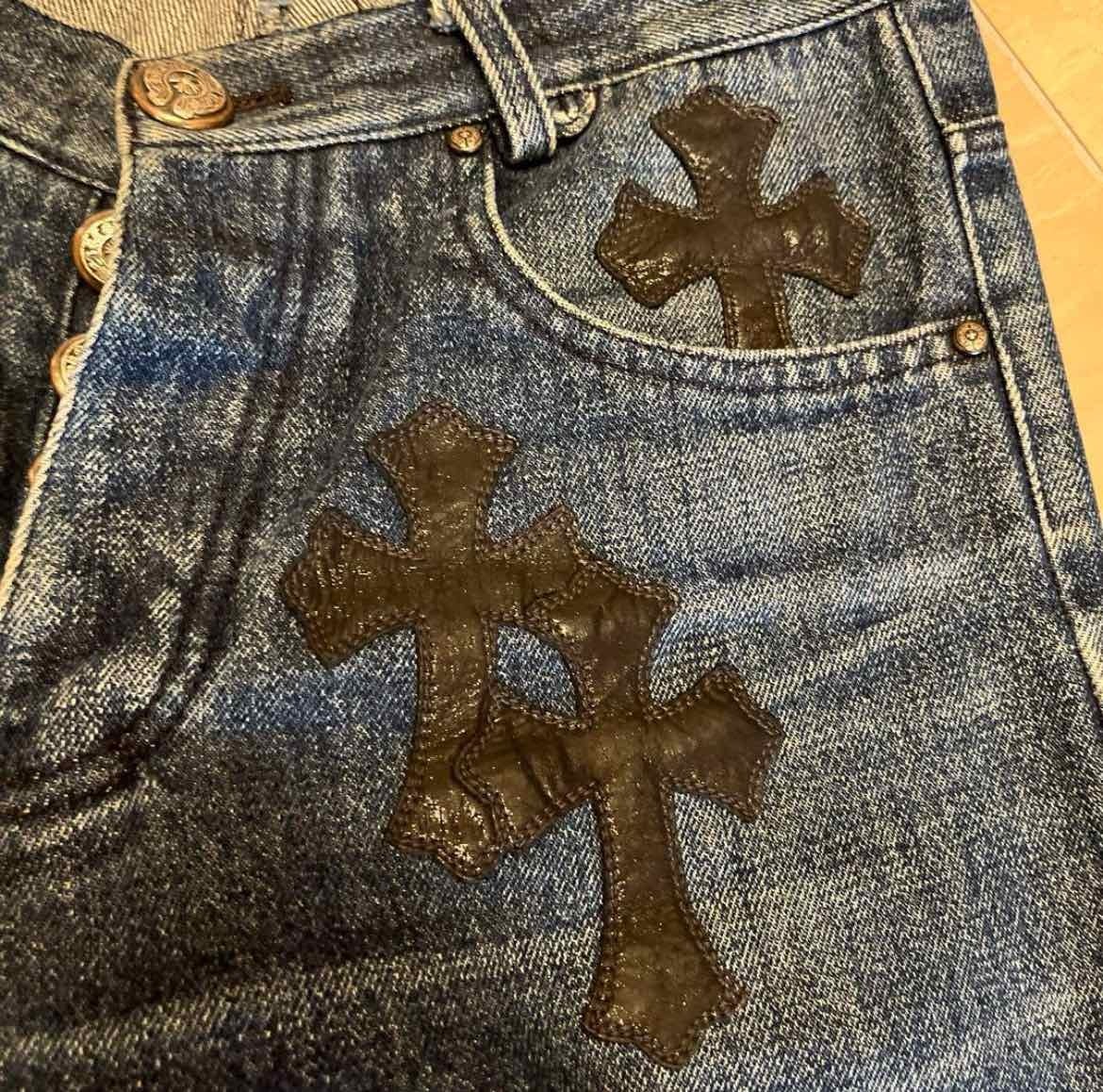 CHROME HEARTS クロムハーツ セメタリークロスパッチ デニムパンツ