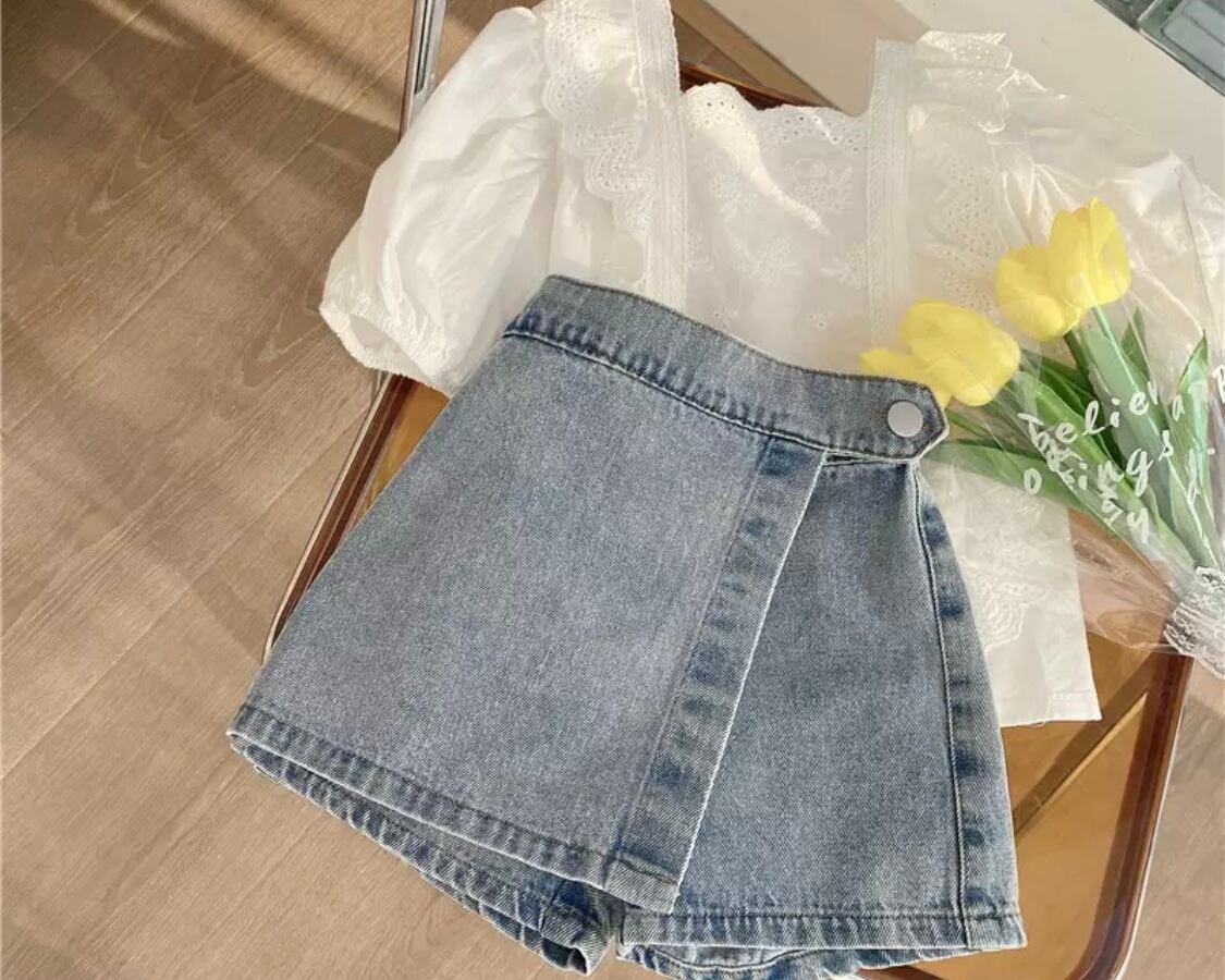 上下2点セット / ブラウス / デニムパンツ / 女の子 / 〜7才( A〜D )